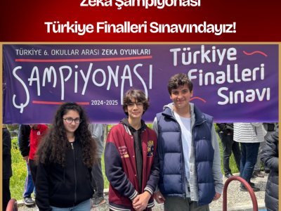 TÜRKİYE ZEKA VAKFI 6. OKULLAR ARASI ZEKA OYUNLARI ŞAMPİYONASI TÜRKİYE FİNALLERİ SINAVINDAYIZ!