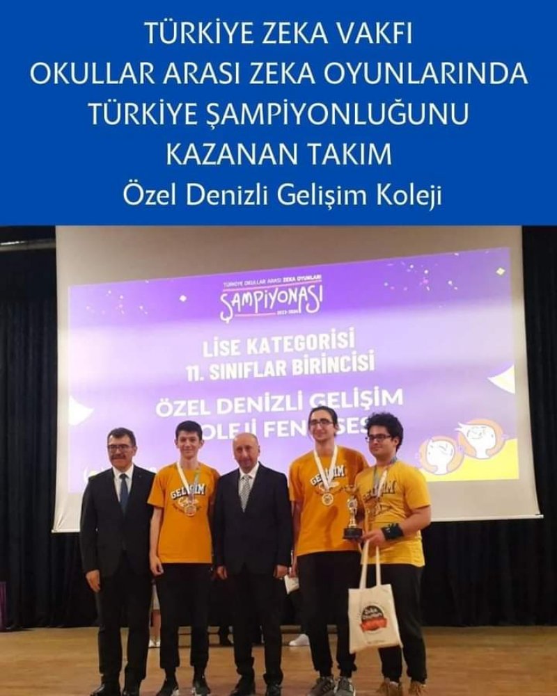 ZEKA VAKFI TÜRKİYE MATEMATİK ŞAMPİYONLUĞU GELİŞİM KOLEJİ'NDEN!