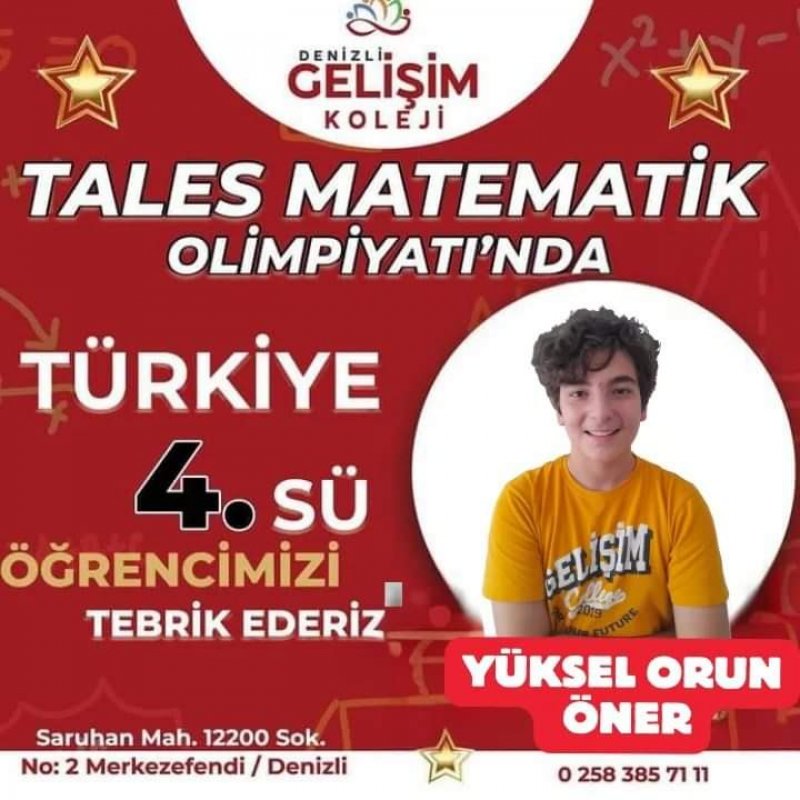 TÜRKİYE DÖRDÜNCÜLÜĞÜ GELİŞİM KOLEJİ'NDEN!