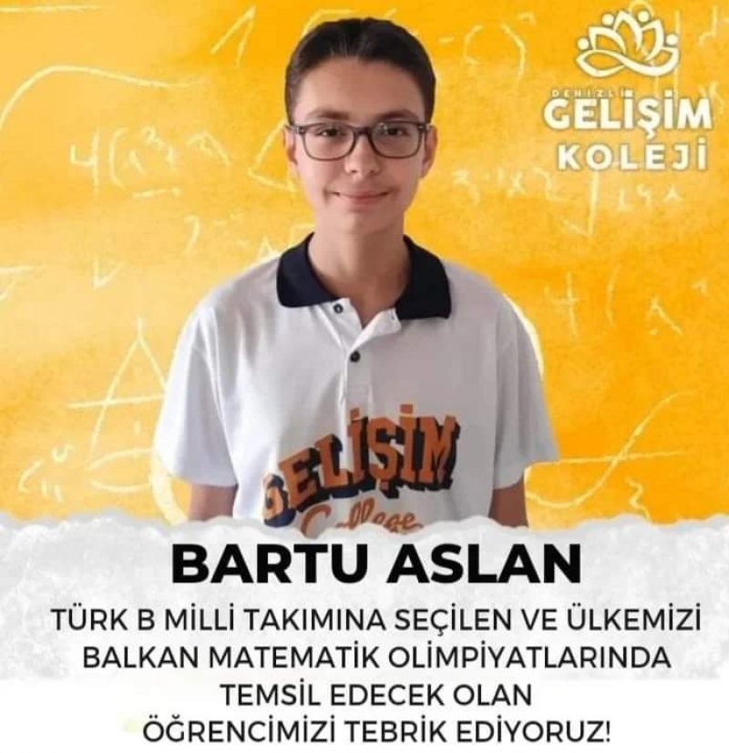 ÖĞRENCİMİZ MATEMATİK MİLLİ TAKIMINDA!