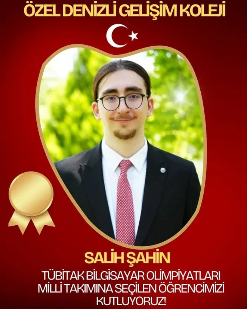 ÖĞRENCİMİZ SALİH ŞAHİN TÜBİTAK BİLGİSAYAR OLİMPİYATLARI MİLLİ TAKIMINA SEÇİLDİ!
